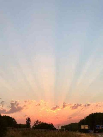 Sunset at Burgos, in northern Spain.